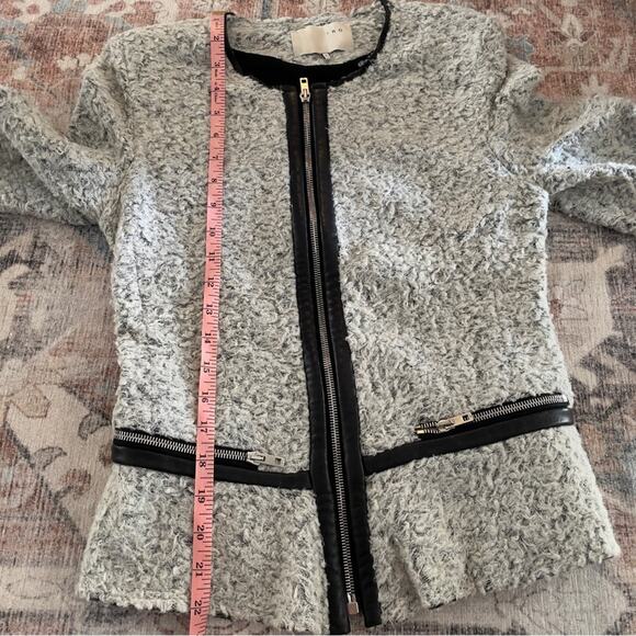 Iro Zyta Zipper Front Wool Leather Jacket Size Small - Picture 14 of 15